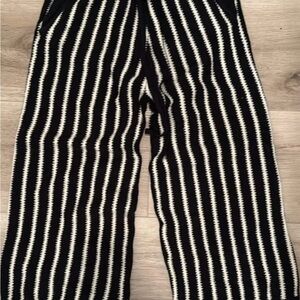 Promesa Black and White Striped Pants